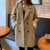 Sungtin Autumn Winter Warm Woolen Blazers Women Office Lady Long Sleeves Loose Jackets Coat Female Korean Casual Outwear