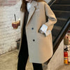 Sungtin Autumn Winter Warm Woolen Blazers Women Office Lady Long Sleeves Loose Jackets Coat Female Korean Casual Outwear