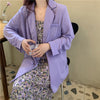 Sungtin Blazer Oversize Woman Black Long Sleeve Casual Loose Elegant Ladies Chiffon White 2022 Blazers for Women Formal Purple