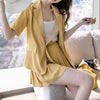 Sungtin Design Corss Blazers Sexy A Line Pleated Skirts Women Harajuku 2 Piece Set Short Sleeve Blazers Suit Summer Korean Suit