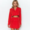 Sungtin 2 Piece Sets Double Breasted Cropped Blazers High Waist Sexy Slim Mini Skirts Long Sleeve Suits Two Pieces Suits