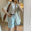 Sungtin Korean Cotton Linen Casual Blazer Women Jackets Loose Short Suit Blazer Coat Summer Solid Vintage Elegant Outwear 2022