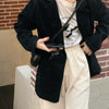 Sungtin Korean Single Button Women Korean Denim Blazer Jackets Chic Notched Collar Loose Female White Black Blazer New