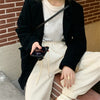 Sungtin Korean Single Button Women Korean Denim Blazer Jackets Chic Notched Collar Loose Female White Black Blazer New