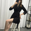 Sungtin Korean Style Casual Sashes Long Blazer Women Spring Office Lady Blazer Dress with Belt Female Chic Elegant Blazer Jacket