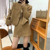 Sungtin Korean Two Piece Set Woolen Blazer Women Office Lady A Line Skirt Sets Female Split Autumn Winter Clothing 2 Piece Suits