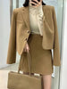 Sungtin Korean Two Piece Set Woolen Blazer Women Office Lady A Line Skirt Sets Female Split Autumn Winter Clothing 2 Piece Suits