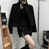 Sungtin Korean Two Piece Set Woolen Blazer Women Office Lady A Line Skirt Sets Female Split Autumn Winter Clothing 2 Piece Suits