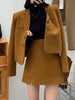 Sungtin Korean Two Piece Set Woolen Blazer Women Office Lady A Line Skirt Sets Female Split Autumn Winter Clothing 2 Piece Suits