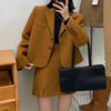 Sungtin Korean Two Piece Set Woolen Blazer Women Office Lady A Line Skirt Sets Female Split Autumn Winter Clothing 2 Piece Suits