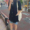 Sungtin Linen Cotton Blouse Blazer Jacket Women Elegant Korean Loose Female Casual Linen Thin Blazer Short Sleeve Streetwear New
