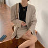 Sungtin Office Lady Casual Suit Blazer 2 Piece Set Women Skirt Suits V Neck Blazer Coat A Line Mini Skirt Two Piece Set Korean