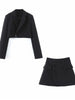 Sungtin Sexy Copped Blazer 2 Piece Set Empire Split Skirts Set Suit Women Single Button Blazer Empire Solid Skirts Summer Korean