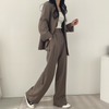 Sungtin Two Piece Set Oversized Blazer Sets Women Office Lady Spring Autumn High Waist Pants Suits Female Wide Leg Trousers Suit