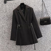 Sungtin Vintage Oversized Blazer Women with Sash Office Lady Elegant Jackets Plus Size Korean Lapel Chic Casual Tops