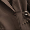 Sungtin Vintage Oversized Blazer Women with Sash Office Lady Elegant Jackets Plus Size Korean Lapel Chic Casual Tops