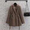 Sungtin Vintage Oversized Blazer Women with Sash Office Lady Elegant Jackets Plus Size Korean Lapel Chic Casual Tops
