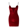 Sunny y.j. V Neck Red Black Dresses for Women 2023 Korean Sexy Dress Backless Robe Sexy Femme Vestidos Sexys Mujer