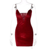 Sunny y.j. V Neck Red Black Dresses for Women 2023 Korean Sexy Dress Backless Robe Sexy Femme Vestidos Sexys Mujer