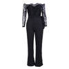 Super Fashion Spring Summer Jumpsuits Women High Quality Lace Patchwork Embroidery Sexy Party Jumpsuit Rompers Ladies Bodysuits