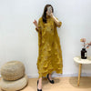 SuperAen 2022 Spring Slimming Solid Pleated Irregular A-Line Three Quarter Ankle-Length Woman Dress