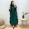 SuperAen 2022 Spring Slimming Solid Pleated Irregular A-Line Three Quarter Ankle-Length Woman Dress