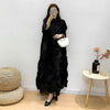 SuperAen 2022 Spring Slimming Solid Pleated Irregular A-Line Three Quarter Ankle-Length Woman Dress