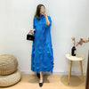 SuperAen 2022 Spring Slimming Solid Pleated Irregular A-Line Three Quarter Ankle-Length Woman Dress