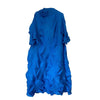 SuperAen 2022 Spring Slimming Solid Pleated Irregular A-Line Three Quarter Ankle-Length Woman Dress