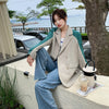 SuperAen Autumn 2023 Design Fake Two Pieces Contrast Color Blazer Women's Loose Casual Blazer