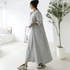 SuperAen Autumn Winter Long Plus Size O Neck Loose Cotton Sweatshirt Solid A-LINE Ankle-Length Casual Dress for Women