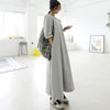 SuperAen Autumn Winter Long Plus Size O Neck Loose Cotton Sweatshirt Solid A-LINE Ankle-Length Casual Dress for Women