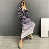 SuperAen Batwing Sleeve Printed Casual Dress Women's Style Autumn 2022 Plus Size V-neck Slim