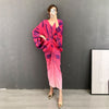 SuperAen Batwing Sleeve Printed Casual Dress Women's Style Autumn 2022 Plus Size V-neck Slim