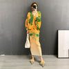 SuperAen Batwing Sleeve Printed Casual Dress Women's Style Autumn 2022 Plus Size V-neck Slim