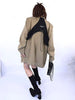 SuperAen Fake Two-piece Stitching Letter Shoulder Design Sense Suit Jacket Autumn 2023 Female Blazer