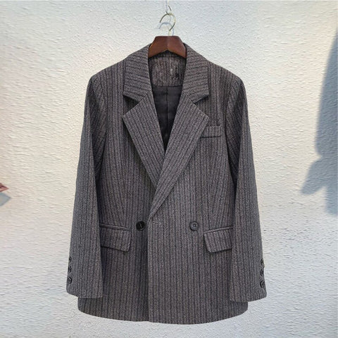 SuperAen Fall/Winter 2022 Wool Suit Jacket Female Loose Slim Casual Office Lady Notched Full Women Blazers