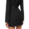 SuperAen Clothes 2023 Spring Slim Fit Sexy Belt Notched Black Office Lady Suit Coat Jacket Women