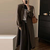 SuperAen Korea Chic Autumn Retro Winter 2023 Solid Color Women's Coat Lapel Double-breasted Casual Women Blazers
