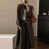 SuperAen Korea Chic Autumn Retro Winter 2023 Solid Color Women's Coat Lapel Double-breasted Casual Women Blazers