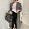 SuperAen Korean Chic Autumn Retro V-neck One Button Loose Large Pocket Design Split Blazer Suit Coat for Women