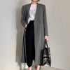 SuperAen Korean Chic Autumn Retro V-neck One Button Loose Large Pocket Design Split Blazer Suit Coat for Women