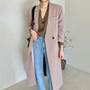 SuperAen Korean Chic Autumn Retro V-neck One Button Loose Large Pocket Design Split Blazer Suit Coat for Women