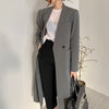 SuperAen Korean Chic Autumn Retro V-neck One Button Loose Large Pocket Design Split Blazer Suit Coat for Women
