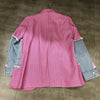 SuperAen Korean Retro Plaid Stitching Denim Office Lady Lapel Loose Jacket 2023 Spring and Autumn Style Blazer