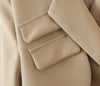 SuperAen 2023 Solid Double Breasted Full Notched Office Lady Short Suit Jacket Women