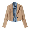 SuperAen Design Women's 2022 Fall Denim Shirt Suit Jacket Skirt Suits Two-piece Set