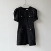 SuperAen O Neck Three-dimensional Granular Multiple Pockets A-LINE Casual Solid Office Lady Dresses for Women