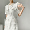 SuperAen O Neck Three-dimensional Granular Multiple Pockets A-LINE Casual Solid Office Lady Dresses for Women