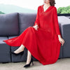 SuperAen Plus Size 2022 Spring Pleated Hooded Loose Solid A-LINE Casual Mid-Calf Dress for Women